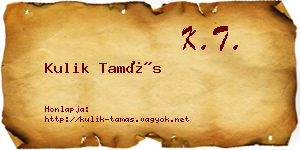 Kulik Tamás névjegykártya