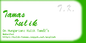 tamas kulik business card